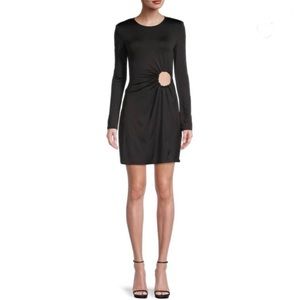 Little Black Dress long sleeve with runched O ring cutout